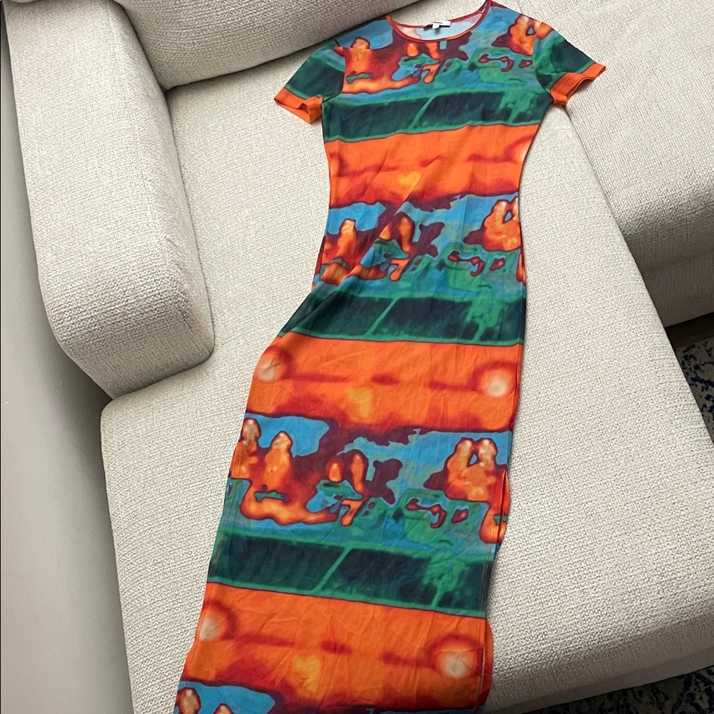 Miaou Vibrant Multicolor Abstract Print Dress